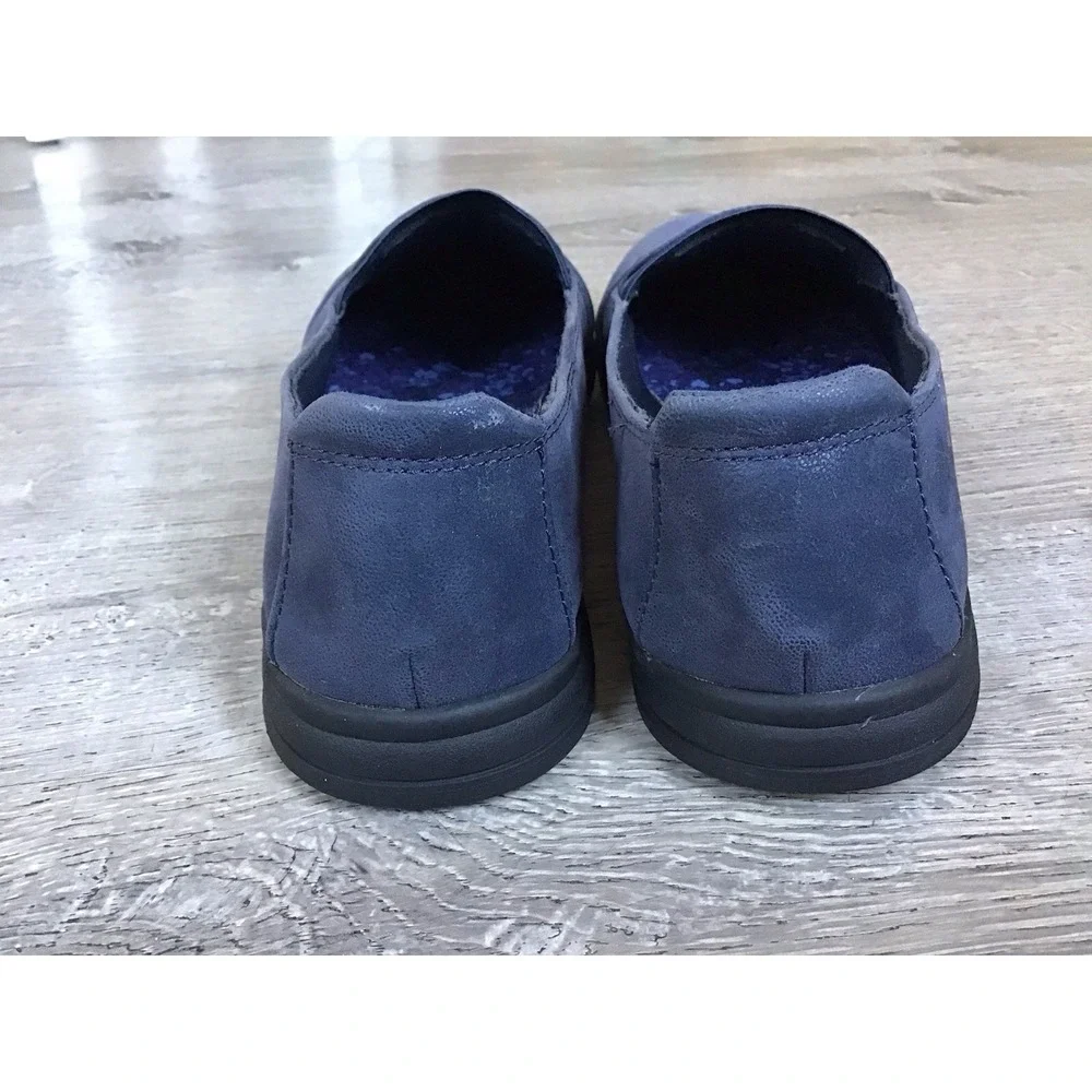 Clarks Shoes Womens 8 Wide Breeze Sol Slip On Comfort Shoes 26175260 Navy Marine